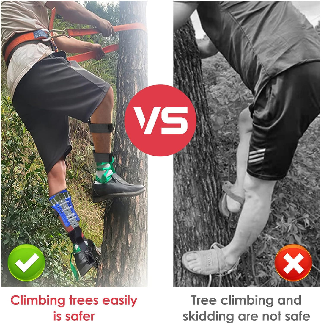 Hlieeosfcn Baumklettern Ausrüstung Set,Höhen Verstellbar Tree Climbing Spike, Halteseil Steigeisen K