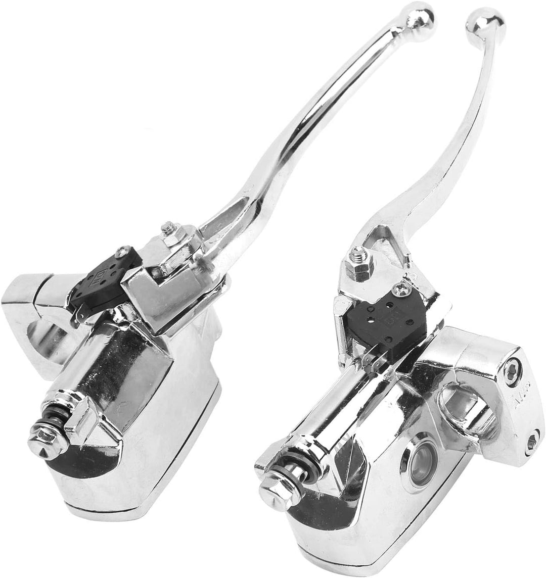 Tbest Hydraulischer Kupplungshebel, 1 Paar Hydraulischer Hauptbremszylinder Kupplungs Bremshebel Alu
