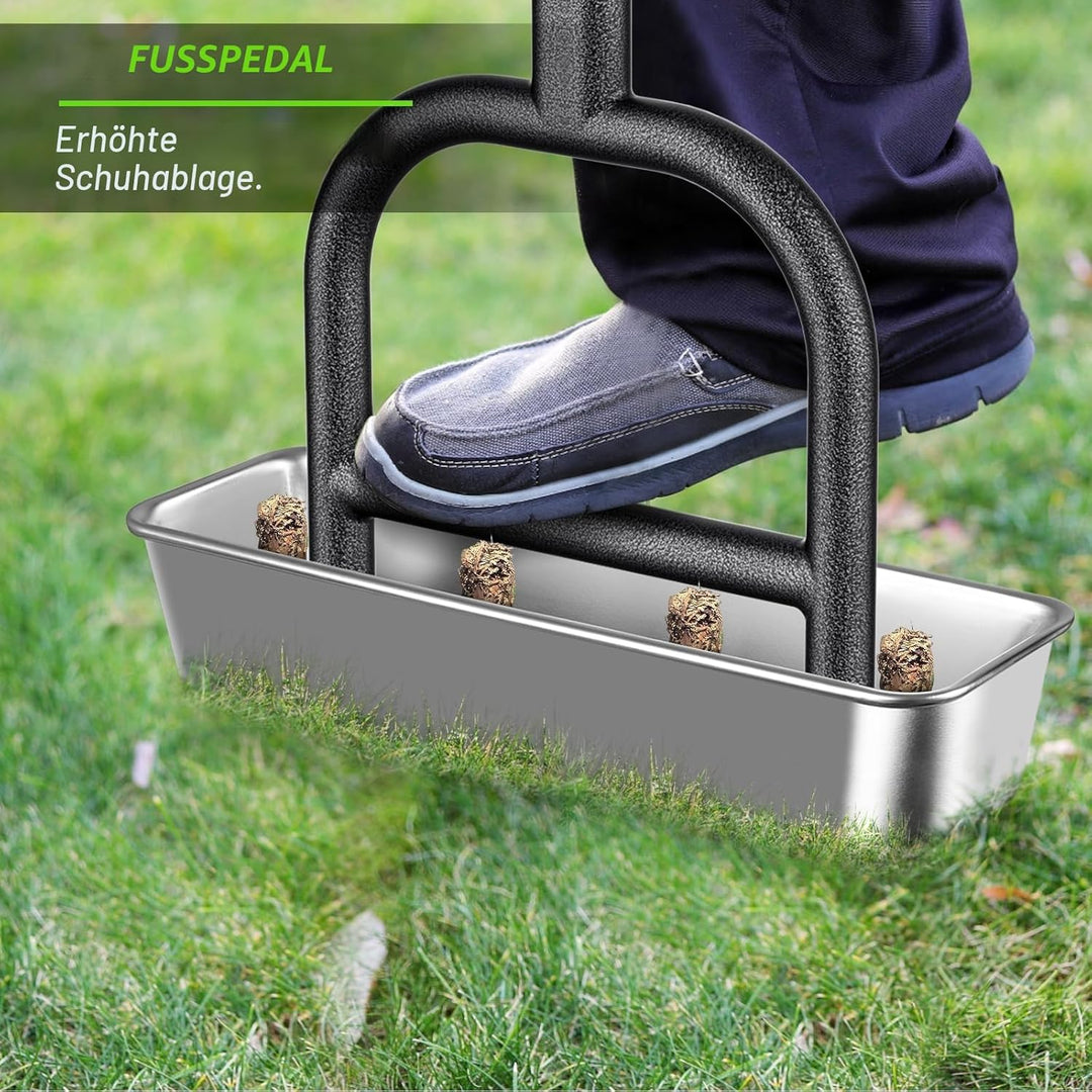 BeneLabel Rasenlüfter, 4 Zinken Garten Gras Belüftung Boden Aerifizierer Handvertikutierer Stecker W