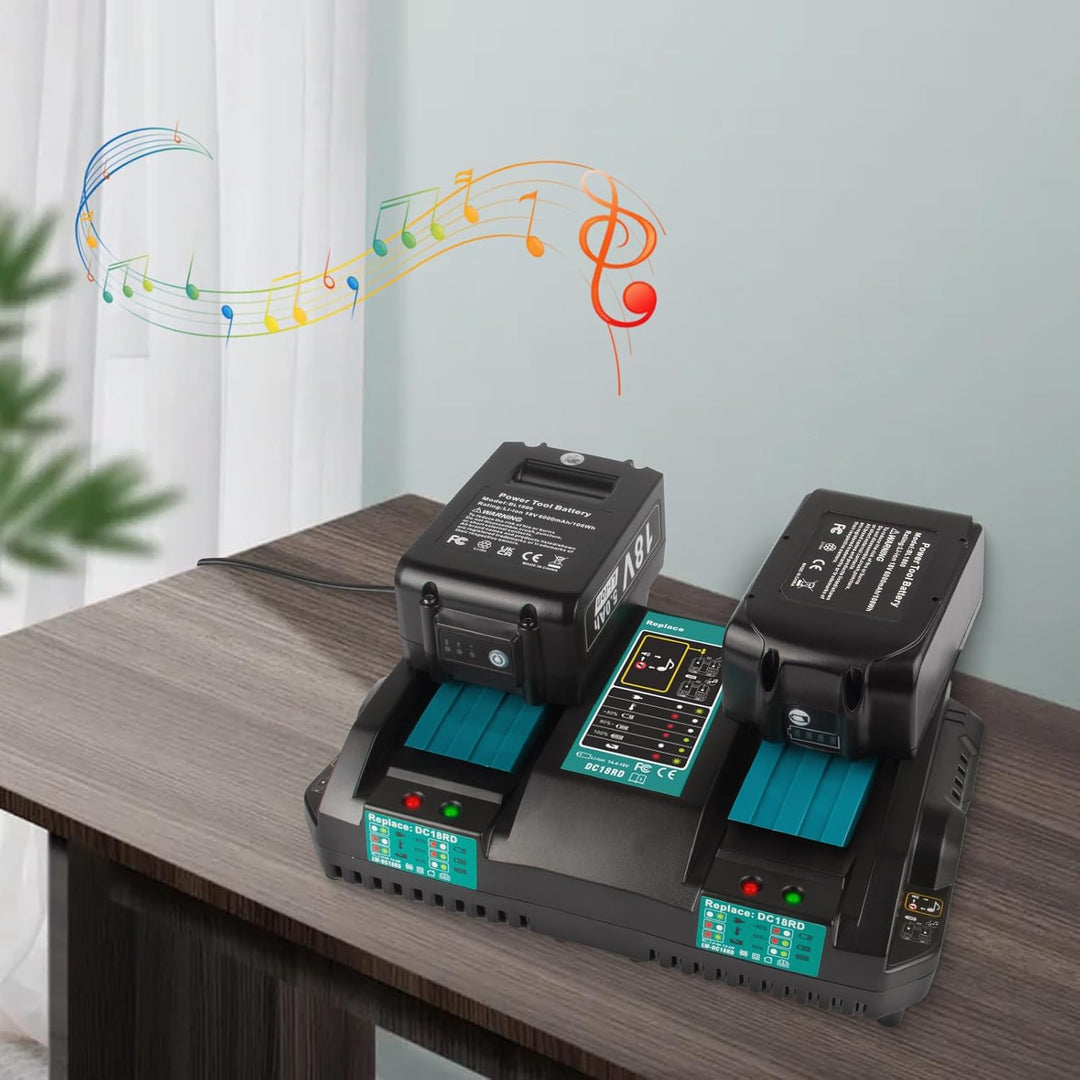 4A Dual Port Ladegerät für Makita Akku, DC18RD 14,4V~18V Li-ion Akku Ersatz Schnellladegerät doppell