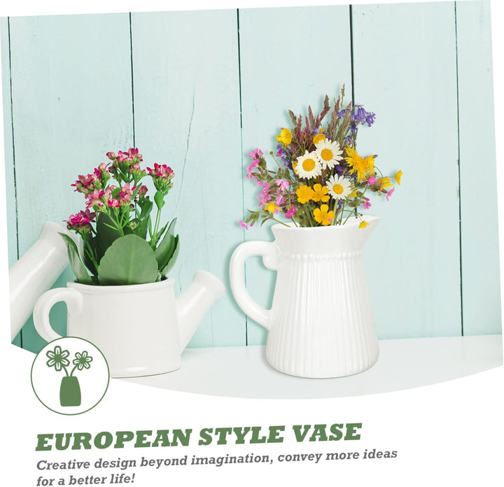 TOPBATHY Nordische Krug Vase Keramik Blumentöpfe Bauernhaus Blumenkrug Rustikaler Krug Behälter Blum