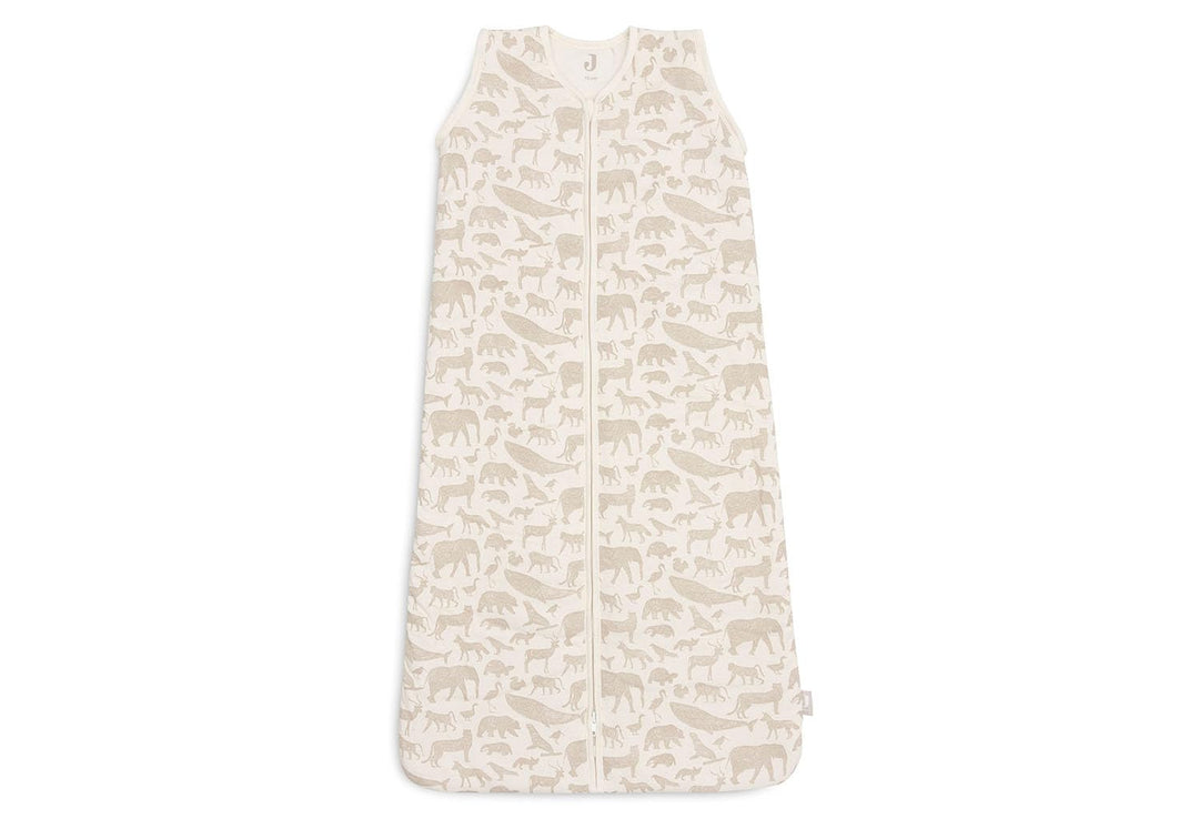 Jollein Baby Boys, Baby Girls, Unisex Baby abnehmbare Ärmel 90cm Schlafsack, Nougat, Animals