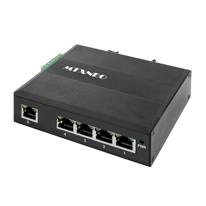 POE Switch 5 Port Gigabit Industrial DIN-Rail 30W / Port Unmanaged POE Network Switch 5 POE Gigabit
