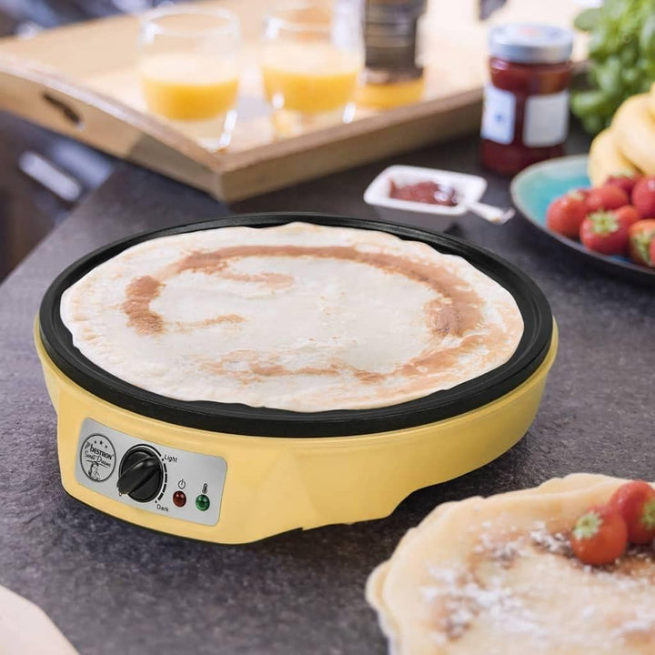 Bestron Crêpes Maker im Retro Design, für Crepes mit Ø 30 cm, inkl. Teigverteiler & Crêpes-Wender, m