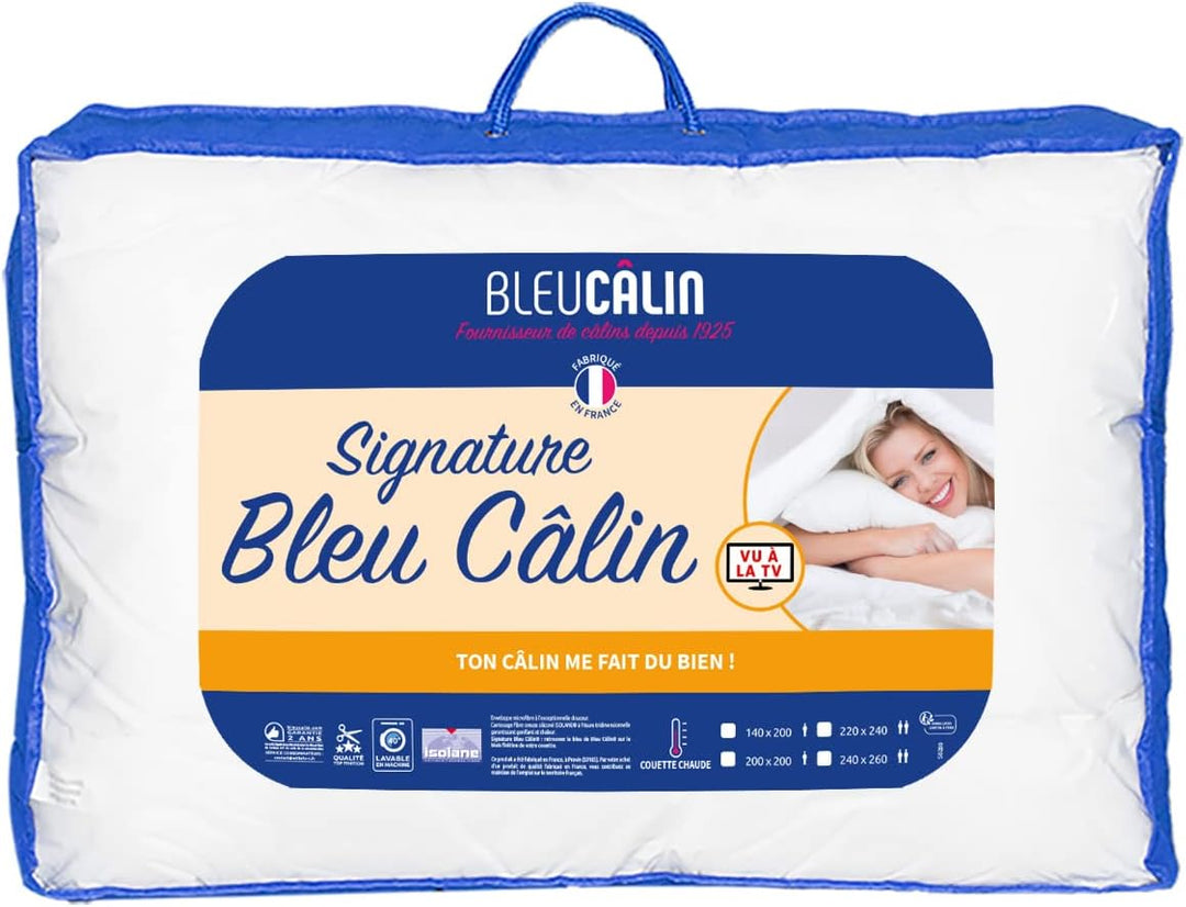 Bleu Câlin warme Bettdecke für 2 Personen Gamme Signature“, weich, Mikrofaserbezug, 220 x 240 cm, 22