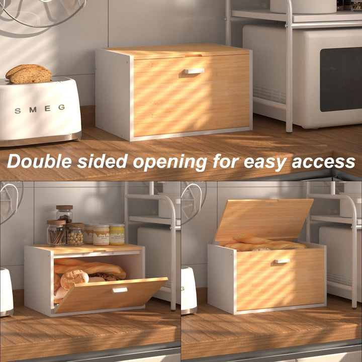 Bamboo Bread Box Bread Basket Storage Box Kitchen Bread Storage Bread Container Keep Fresh Long Time