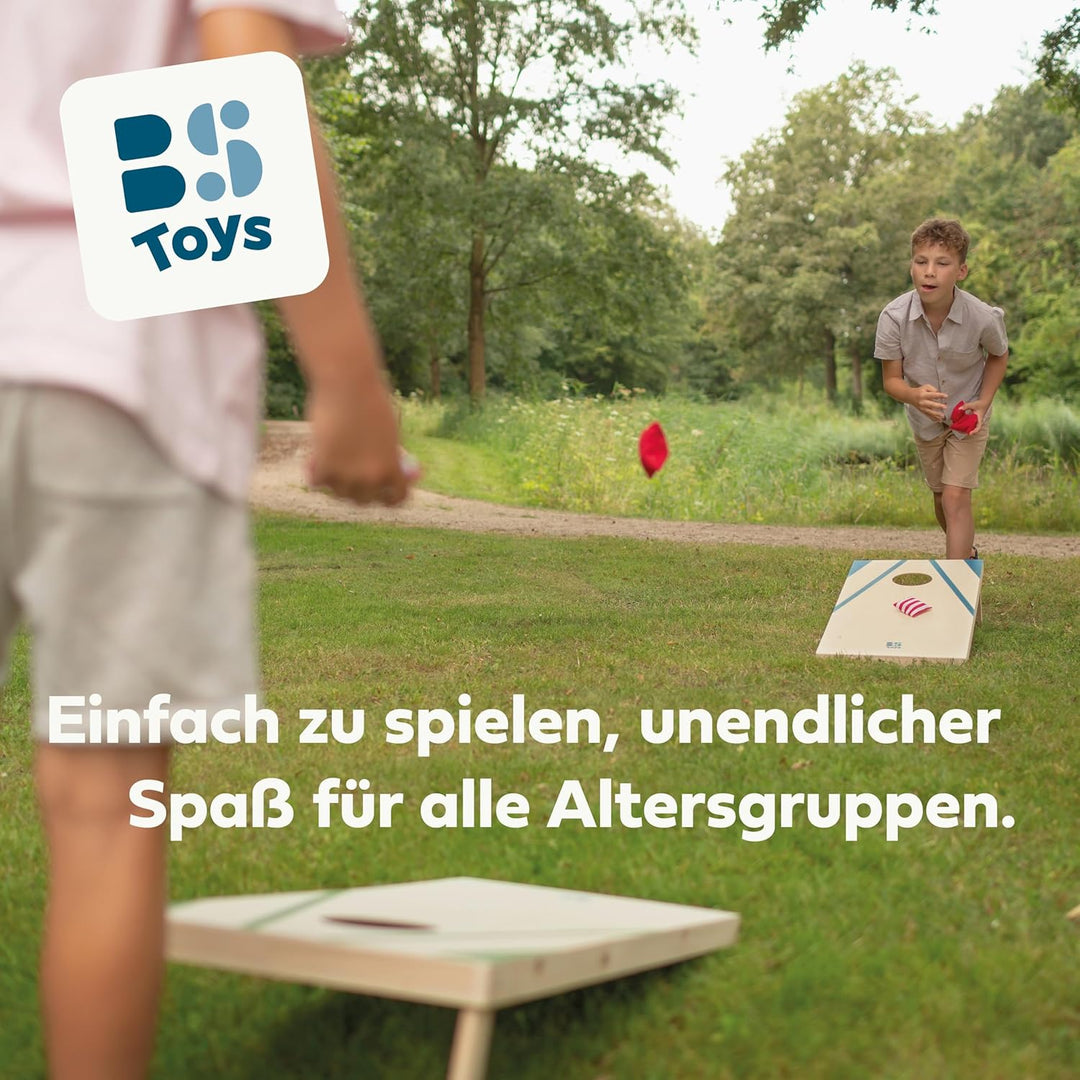 BS Toys Cornhole Spiel für Garten - Wurfspiel für Draussen - Holz Konstruktion - Spass für die ganze