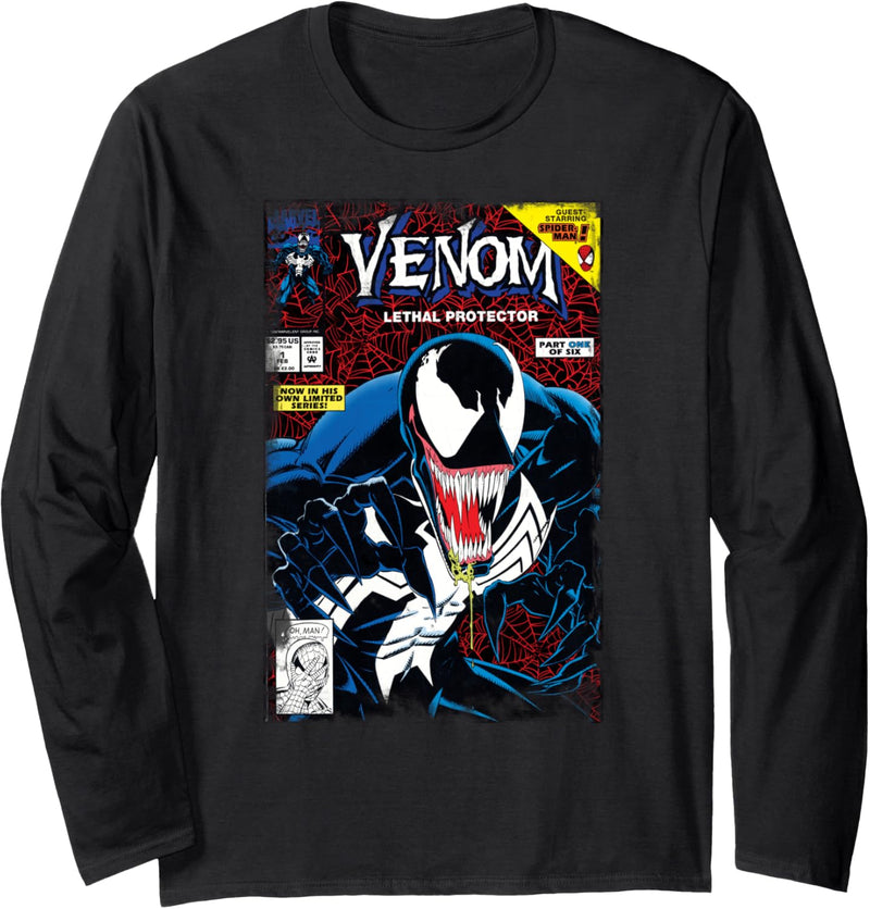 Marvel Venom Vintage Comic Book Cover Langarmshirt
