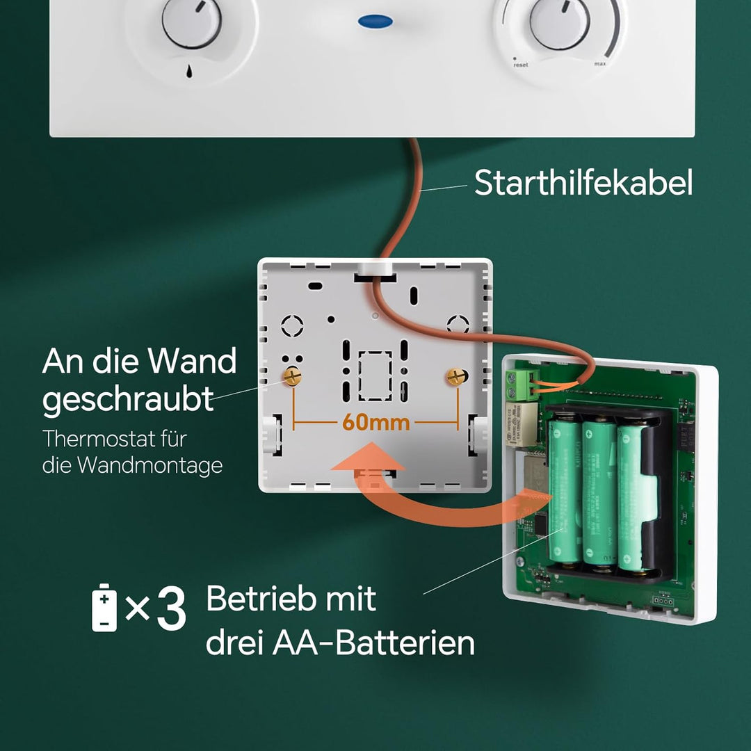 Beok Smart Thermostat Für Gaskessel, Tuya WiFi Raumthermostat Heizungthermostat Digital LCD-Anzeige