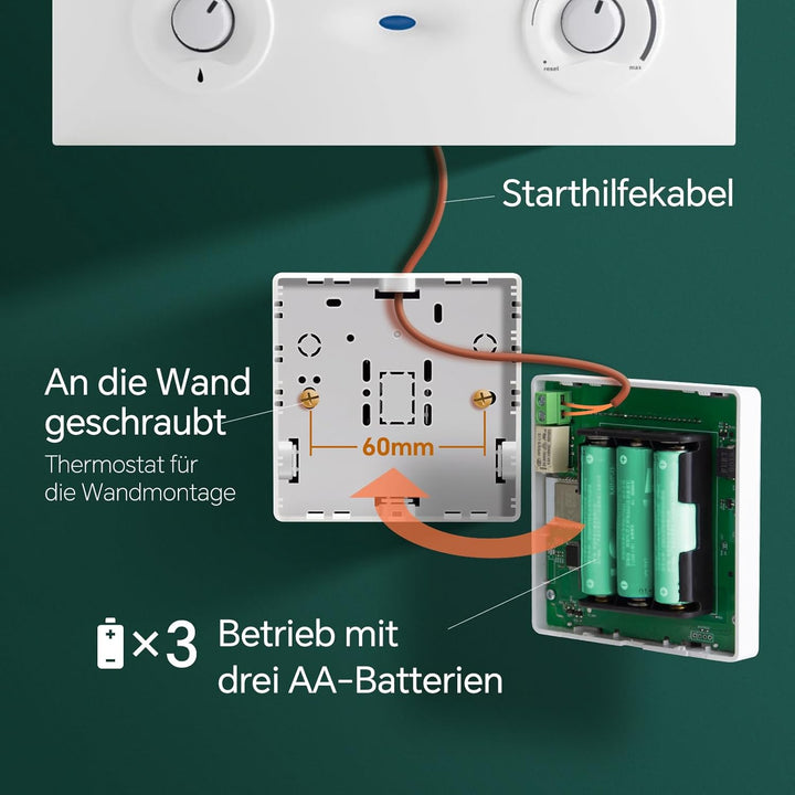 Beok Smart Thermostat Für Gaskessel, Tuya WiFi Raumthermostat Heizungthermostat Digital LCD-Anzeige
