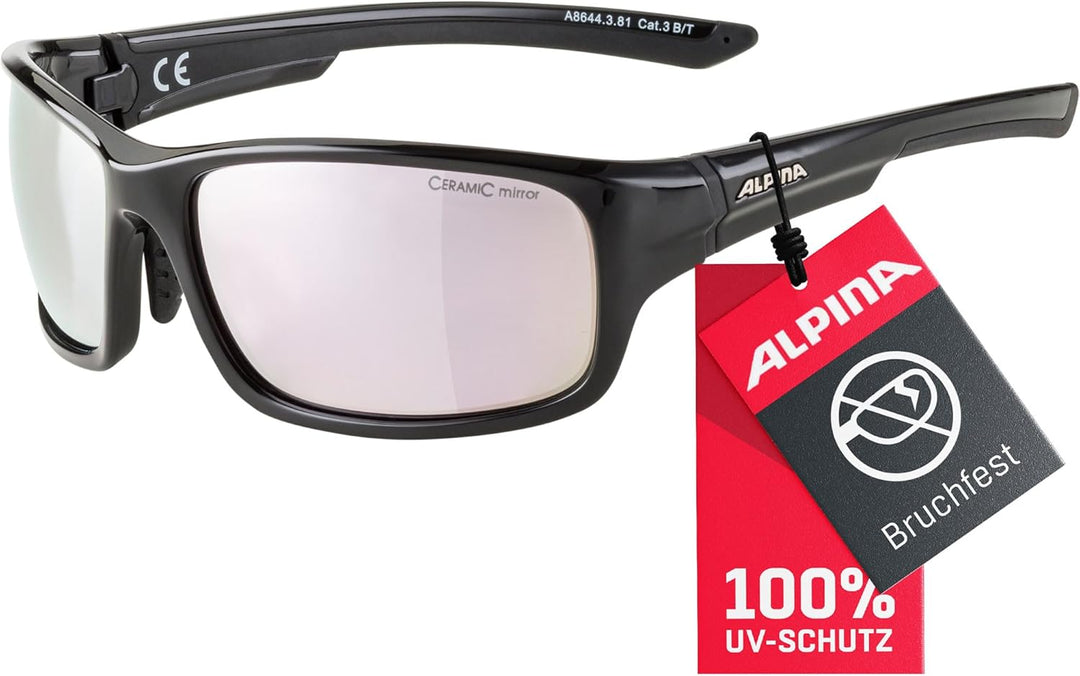 ALPINA LYRON S - Verspiegelte und Bruchsichere Sport- & Fahrradbrille Mit 100% UV-Schutz Für Erwachs