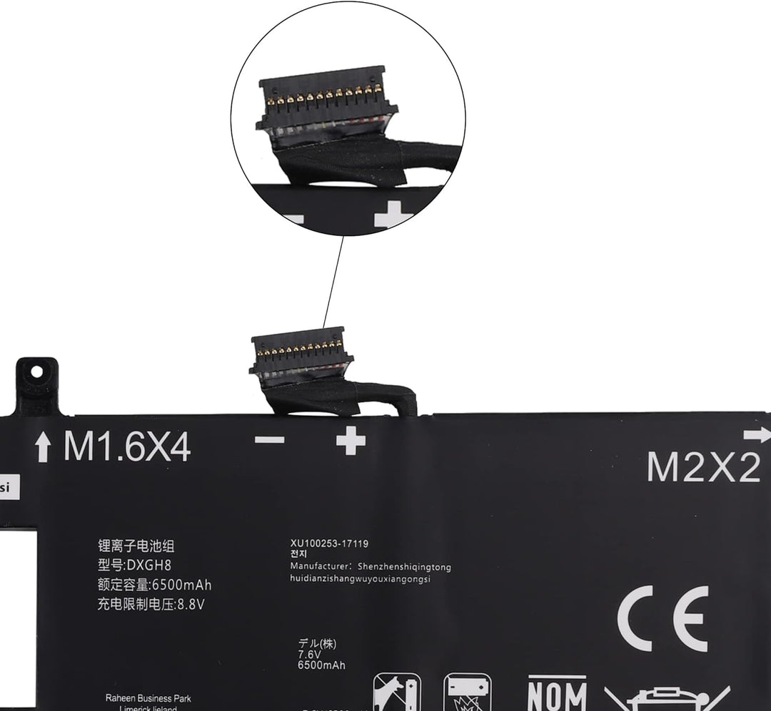 Swark Laptop Akku DXGH8 Replacement Komplett with XPS 13 9370 9380 Inspiron 13 7390 7391 2-in-1 5390