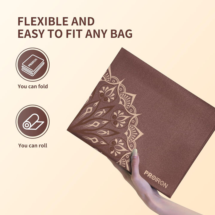 PROIRON Yogamatte Faltbar, Reise Yogamatte rutschfest & leicht 173cm x 61cm x 2mm, Gymnastikmatte mi