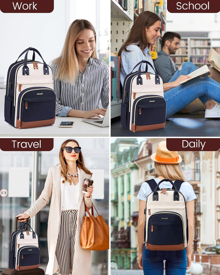 LOVEVOOK Rucksack Damen Laptop Rucksack 17 Zoll Schulrucksack Mädchen Teenager Wasserdicht Schultasc
