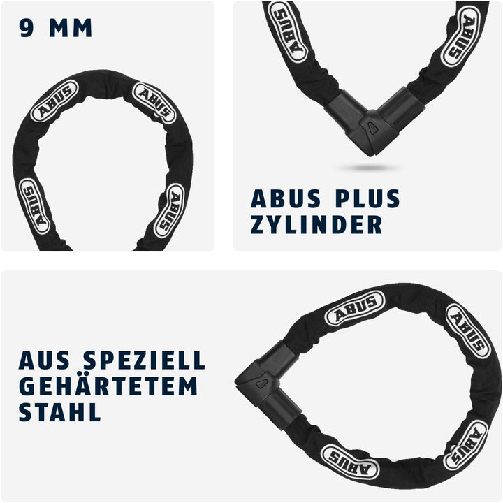 ABUS Kettenschloss CityChain 1010 – Fahrradschloss aus gehärtetem Stahl – ABUS-Sicherheitslevel 12 S