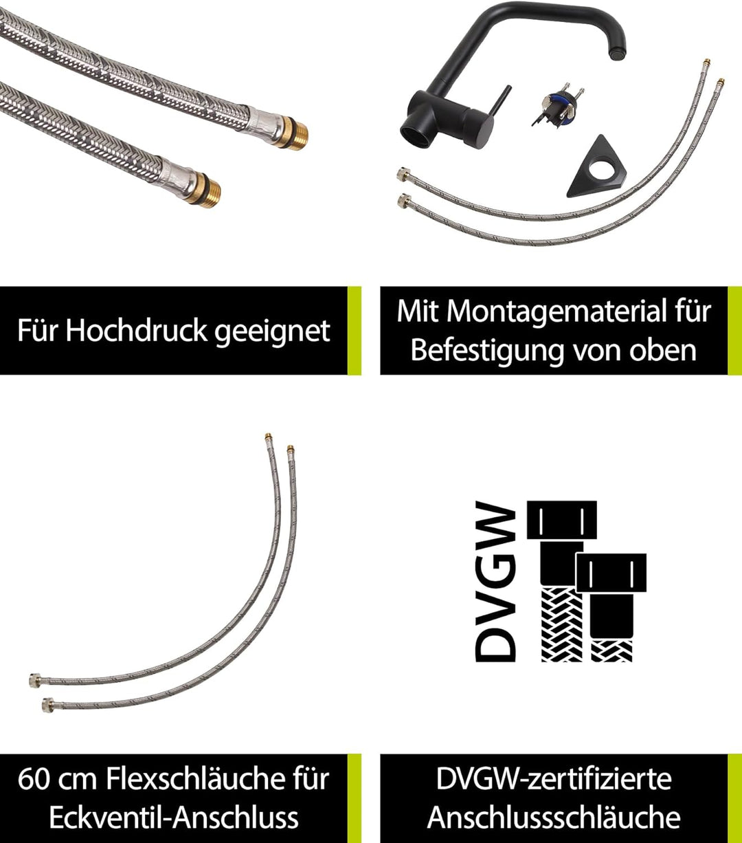 'aquaSu® Vorfensterarmatur Larina mit Wasserspar-Kartusche, herausnehmbar, hoher Auslauf, Kaltwasser