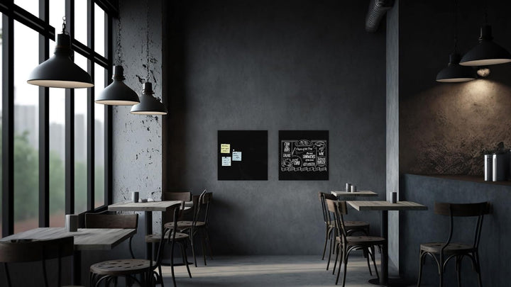 ALLboards Glasboard Magnetisch Schwarz 50x50cm, Rahmenlos, Glastafel, Magnettafel, Gehärtetes Glas,