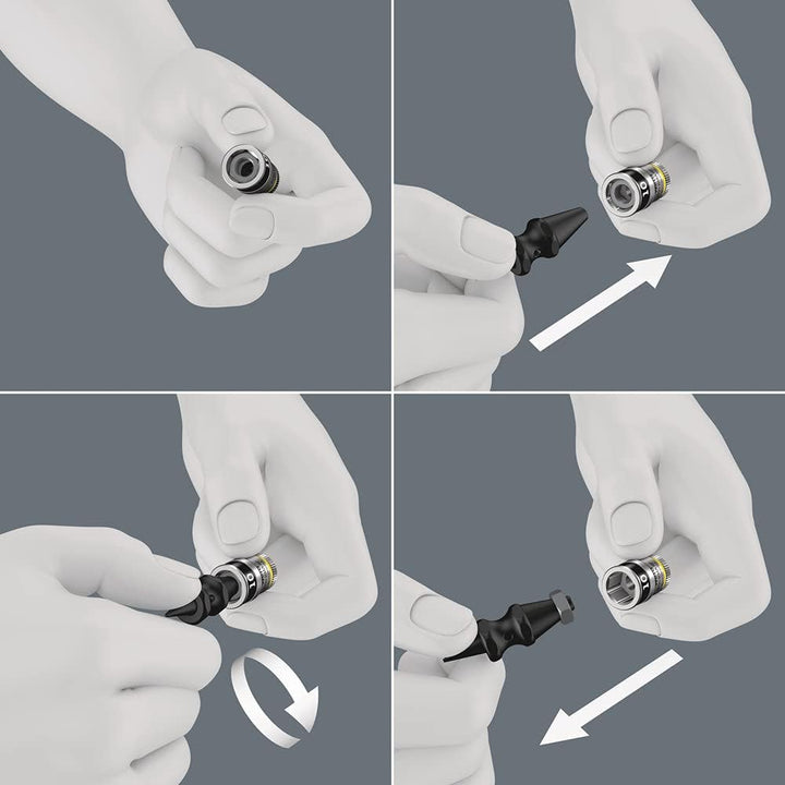 Wera 05003880001 Belt A 1 Zyklop Steckschlüsseleinsatz-Satz, mit Haltefunktion, 1/4"-Antrieb, 10-tei