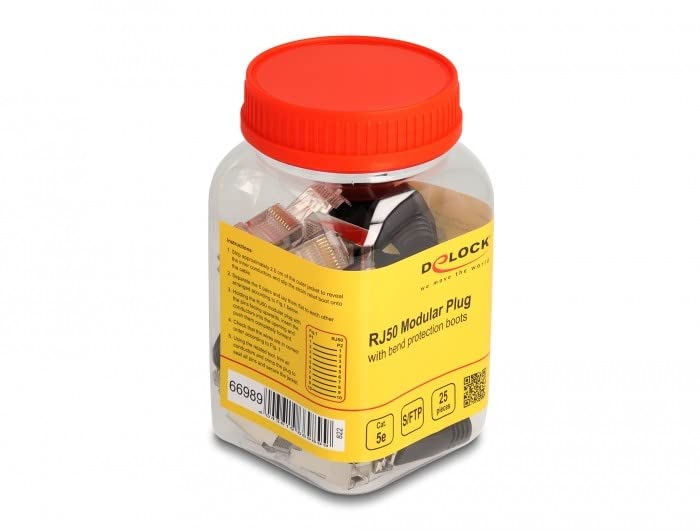 DeLOCK RJ50 Modularer Stecker Cat.5e mit Knickschutztülle 25er Set