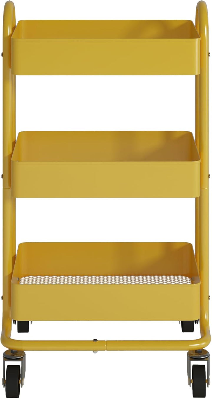 [en.casa] Servierwagen Pyhäntä Rollwagen mit 3 Ebenen Küchenwagen aus Metall Beistellwagen mit 2 Bre