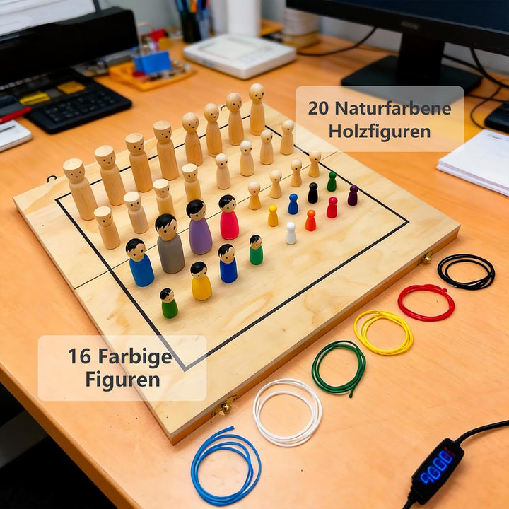 Systembrett Aufstellung Set, Familienbrett Beziehungsbrett aus Holz für Coaching Familienaufstellung