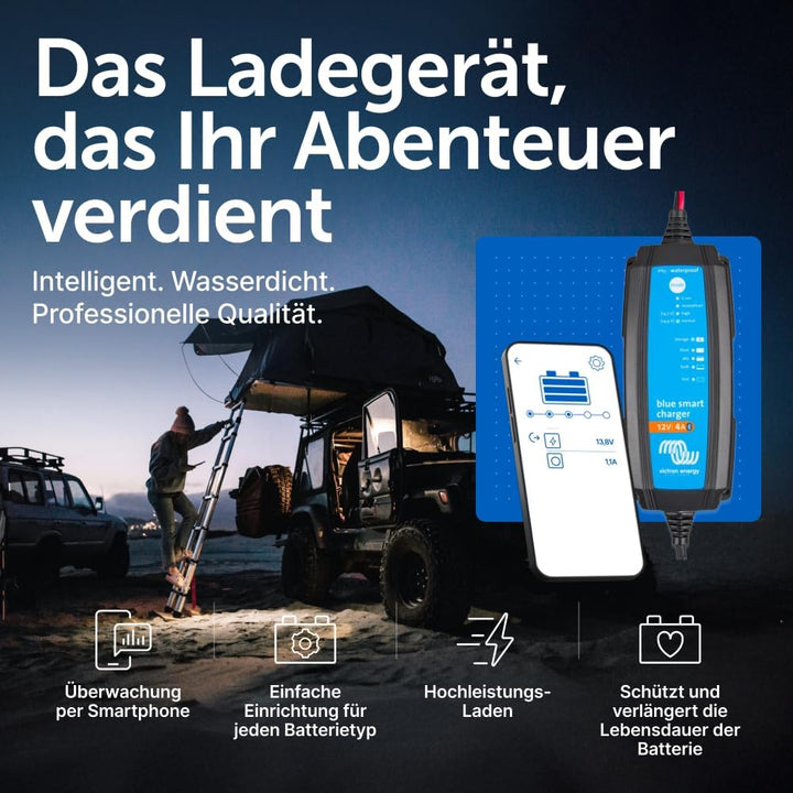 Victron Energy Blue Smart IP65 12-Volt 4 Amp 230V, Batterie Ladegerät, Bluetooth (CEE 7/17)