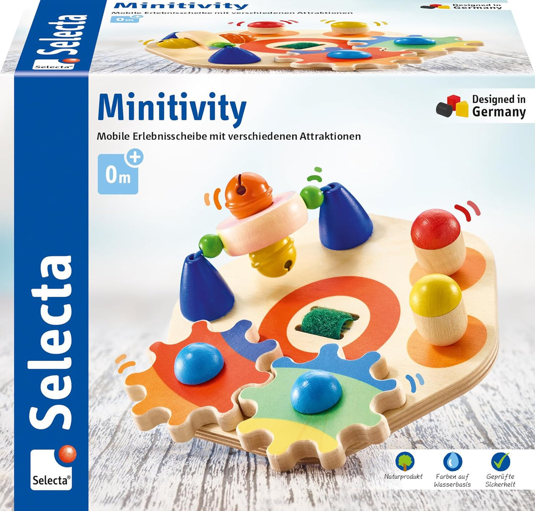 Selecta 62036 Minitivity, Motorikspielzeug, 1 Jahr to 3 Jahre, aus Holz, 14 cm Single, Single