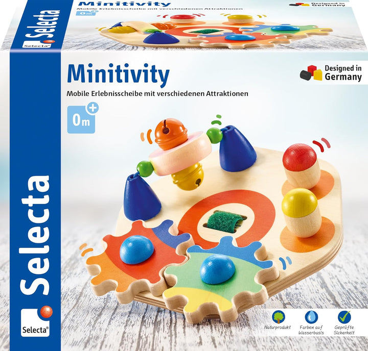 Selecta 62036 Minitivity, Motorikspielzeug, 1 Jahr to 3 Jahre, aus Holz, 14 cm Single, Single