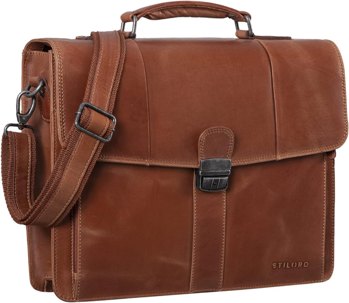 STILORD 'Havanna' Leder Businesstasche A4 Gross Klassische Aktentasche Arbeitstasche Abnehmbarer Sch