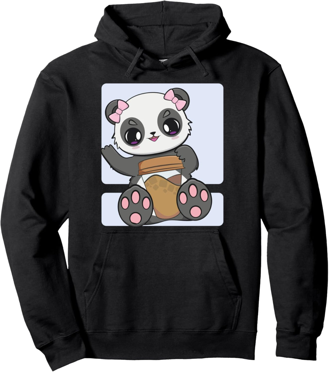 Panda Liebe Kaffee Und Espresso Anime Kawaii Barista Pullover Hoodie