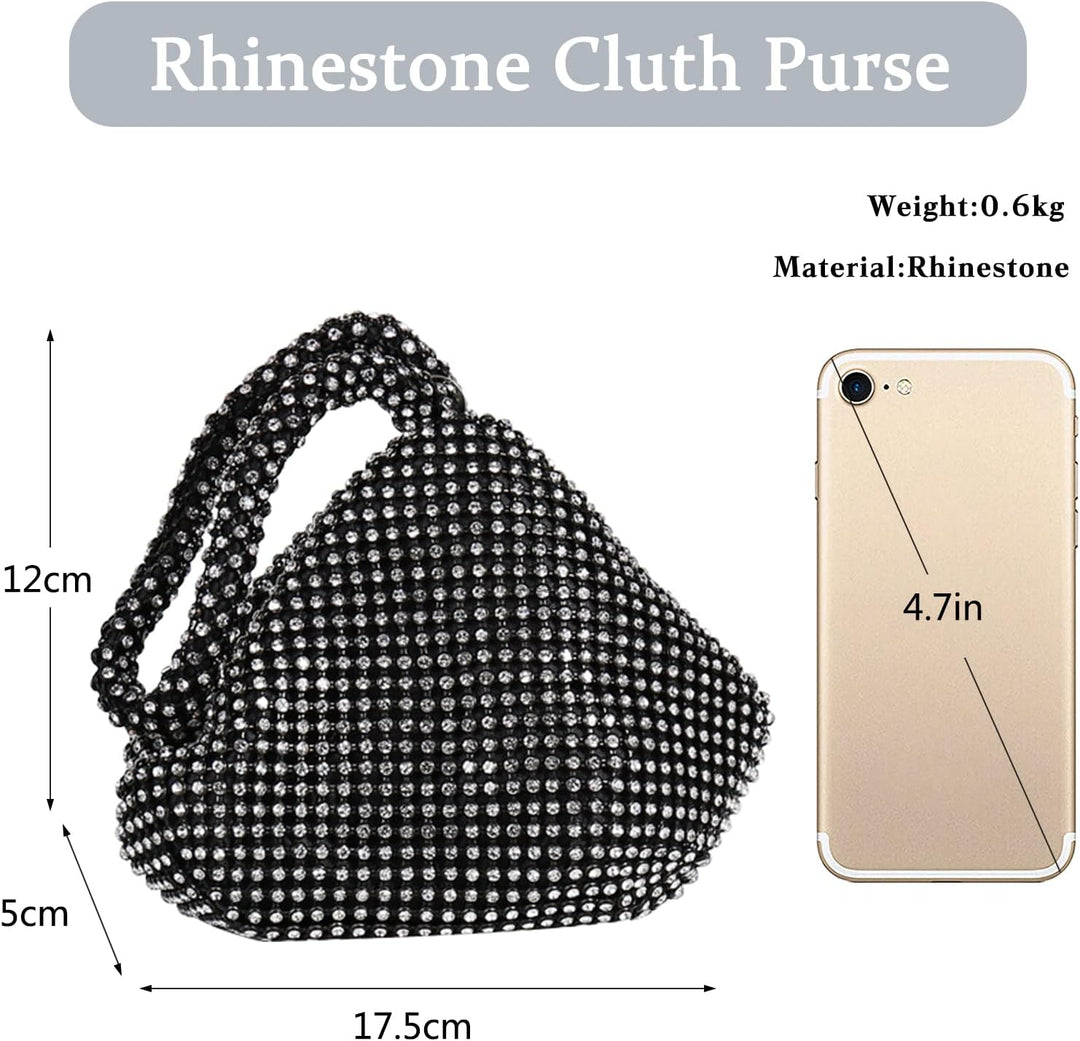 CORIOS Dreieckige Abendtasche Damen Unterarmtasche Shiny Strass Handtasche Diamant Clutch Bag Klein