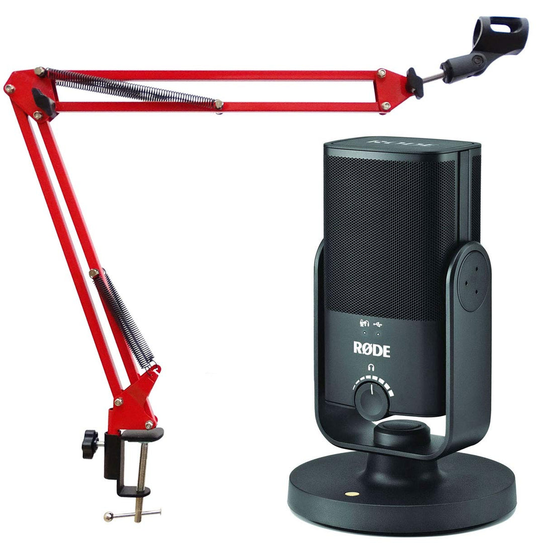 Rode NT-USB MINI USB-Studio-Kondensatormikrofon + keepdrum NB35RD Rot Gelenkarm NT-USB MINI Mikrofon