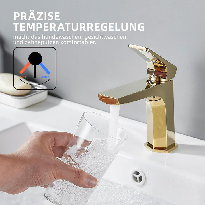 BELZ Wasserhahn Bad, Einhandmischer Waschtischarmatur, Armatur Badezimmer, Mischbatterie Waschbecken