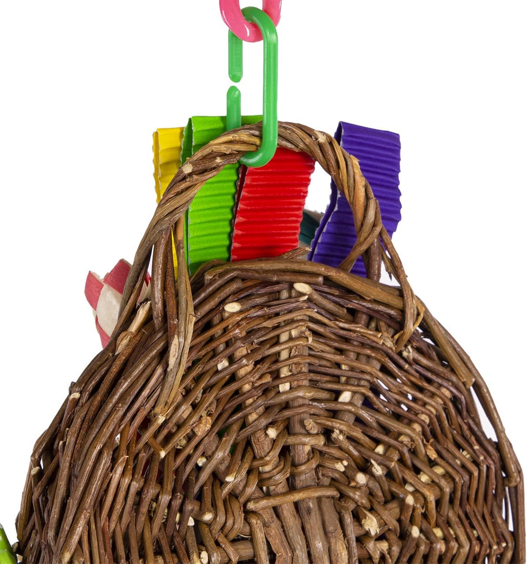 HappyBird | Hangy Nibble-Basket | Happy Nature Schredderspielzeug - Sittich, kleine Papageien, Knabb