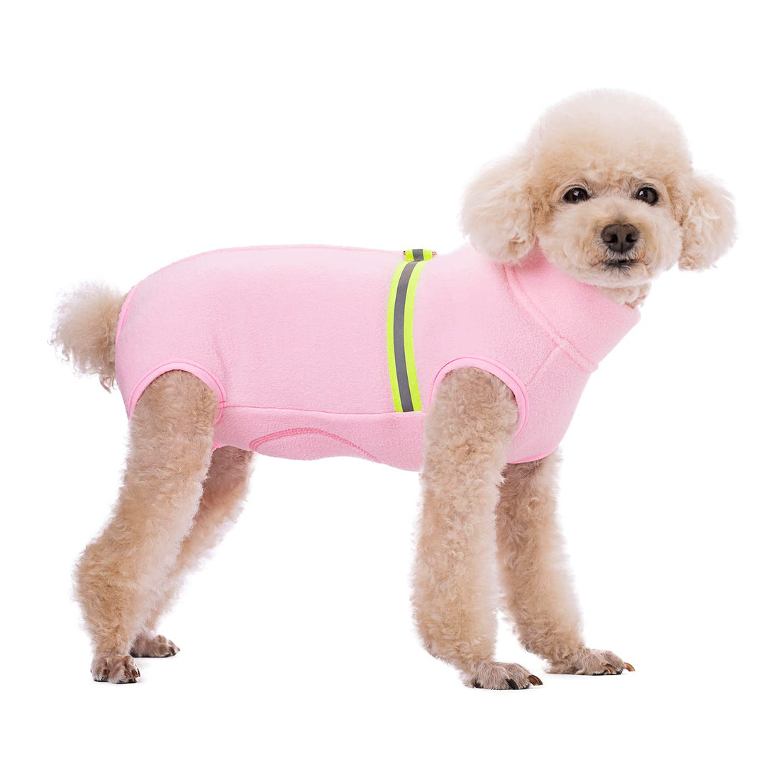 Kleiner Hundepullover, weiches Fleece mit reflektierender Weste, Hunde-Sweatshirt, Welpen-Winterklei