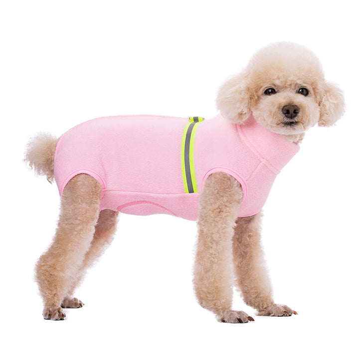 Kleiner Hundepullover, weiches Fleece mit reflektierender Weste, Hunde-Sweatshirt, Welpen-Winterklei