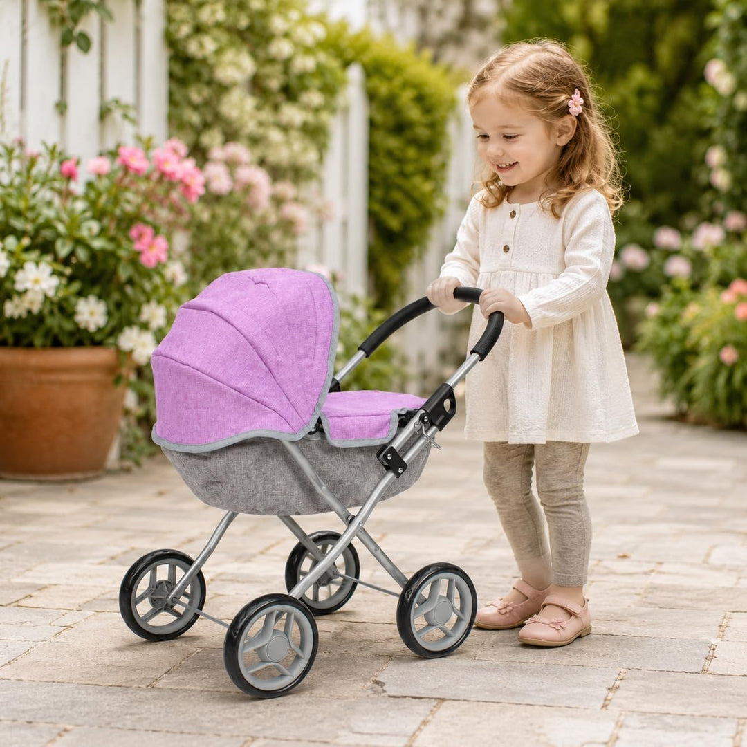 Bayer Chic 2000 Puppenwagen Lilli, Kleiner Puppenwagen für die jüngsten Puppenmuttis, Melange Lila,