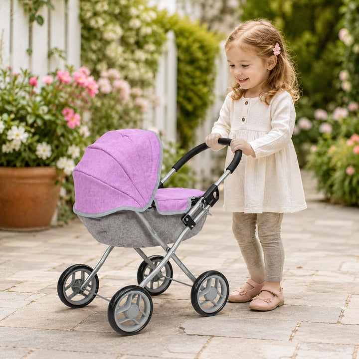Bayer Chic 2000 Puppenwagen Lilli, Kleiner Puppenwagen für die jüngsten Puppenmuttis, Melange Lila,