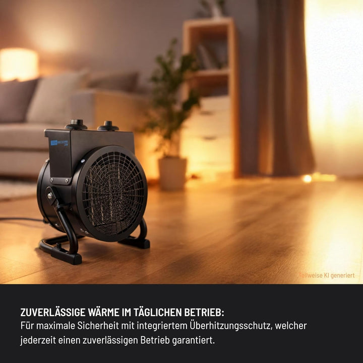 Güde 85178 Keramik Heizlüfter GH 2000 K (2000 W, 2 Heizstufen 1000/2000 W, 45 m³ max. Raumheizvermög