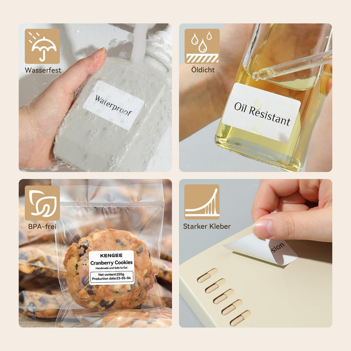 NIIMBOT Etiketten für B1 B21 B31 B3S Etikettendrucker, 30 * 15mm/2R 460 Etiketten pro Rolle, 2 Rolle