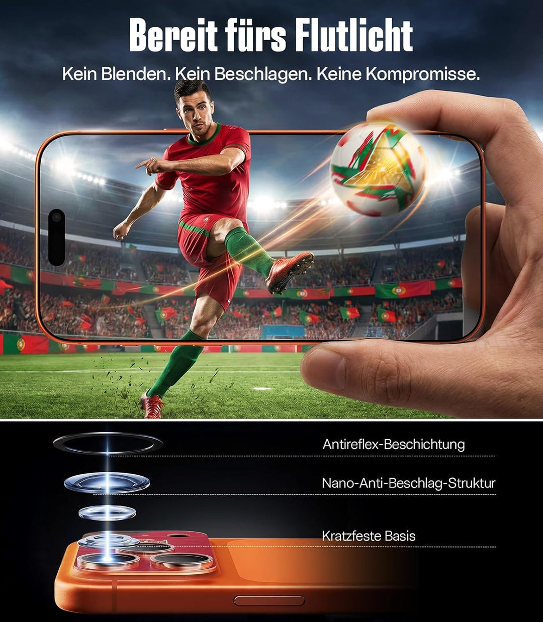 TORRAS Kameraschutz x Portuguese Football Federation (FPF) Limitierte Auflage für iPhone 17 Pro [Nr.