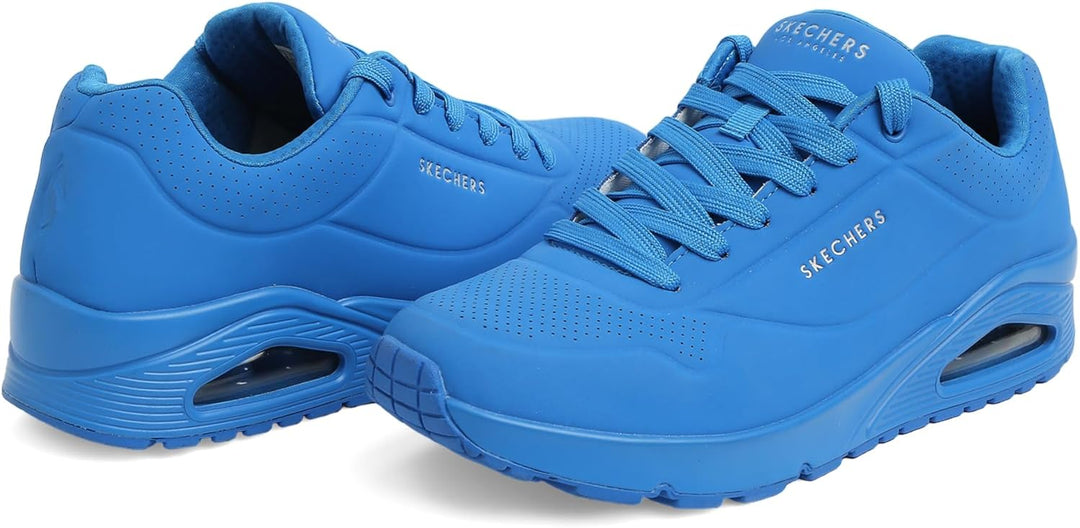 Skechers Damen Uno Stand On Air Sneaker 39 EU Blaues Durabuck Mesh, 39 EU Blaues Durabuck Mesh