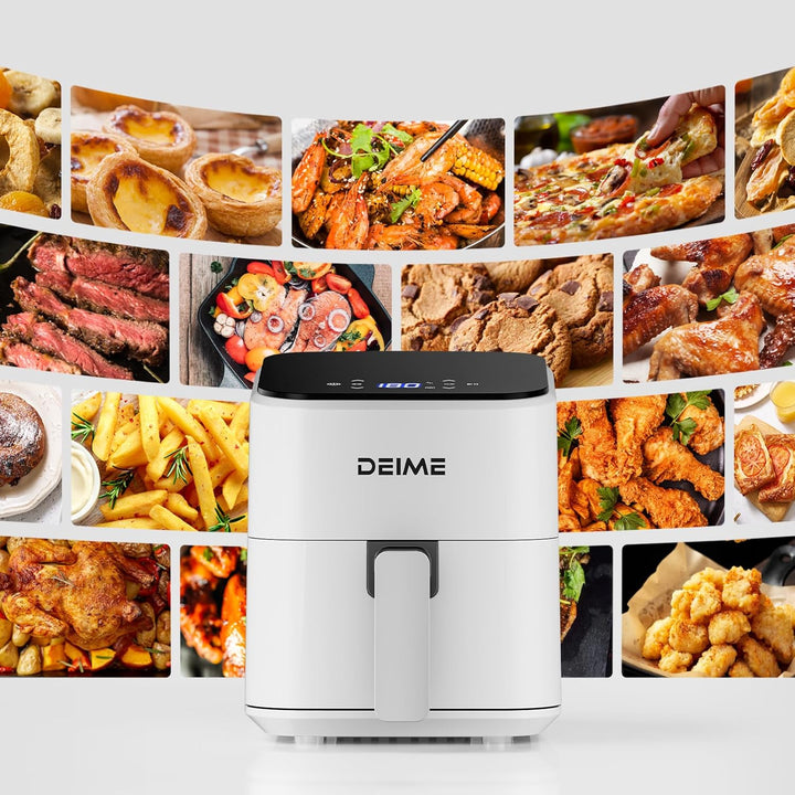 DEIME Heissluftfritteuse 2,5 l, kleiner digitaler Airfryer, platzsparend, kompakt, zum Backen, Aufwä