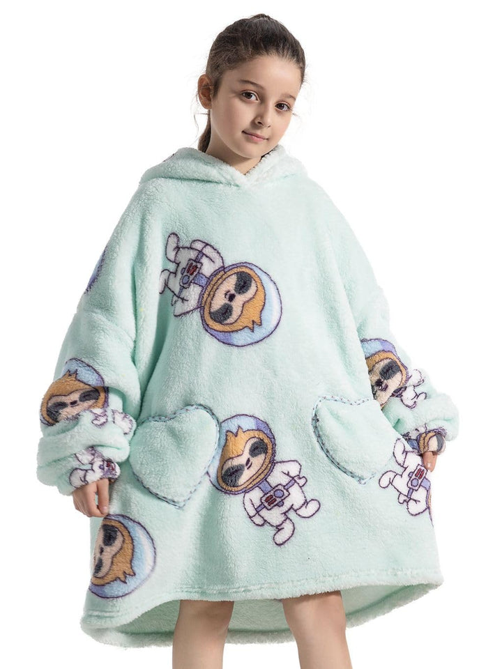 Ruiuzioong Kinder Übergrosse Kapuzenpullover,Super Weich Warmes Bequeme Tragbare Decken Sweatshirt f