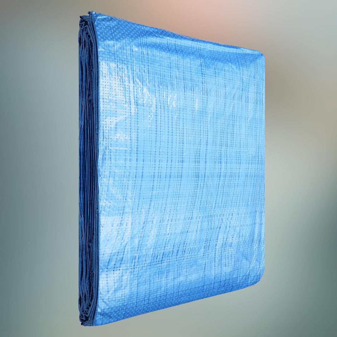 KOTARBAU® Gewebeplane 6x10 m Blau 75g/m2 Abdeckplane Verstärkten Ösen Schutzplane Bauplane Wasserdic