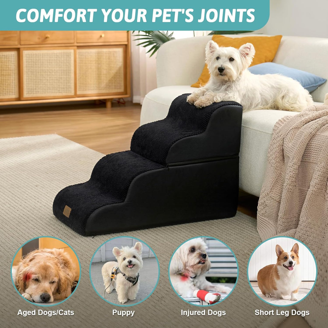 Breiter Hundetreppe für Kleine Hunde 50 cm, Hunderampe für Sofa, Hundetreppe Bett,Katzentreppe für A