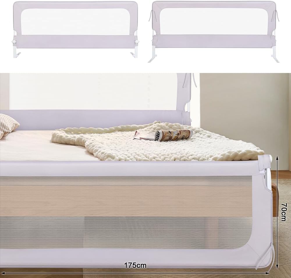 homewell Bettgitter, Klappbares Kinderbettgitter, Verstellbares Sicherheitsgitter (150/180/200cm) au