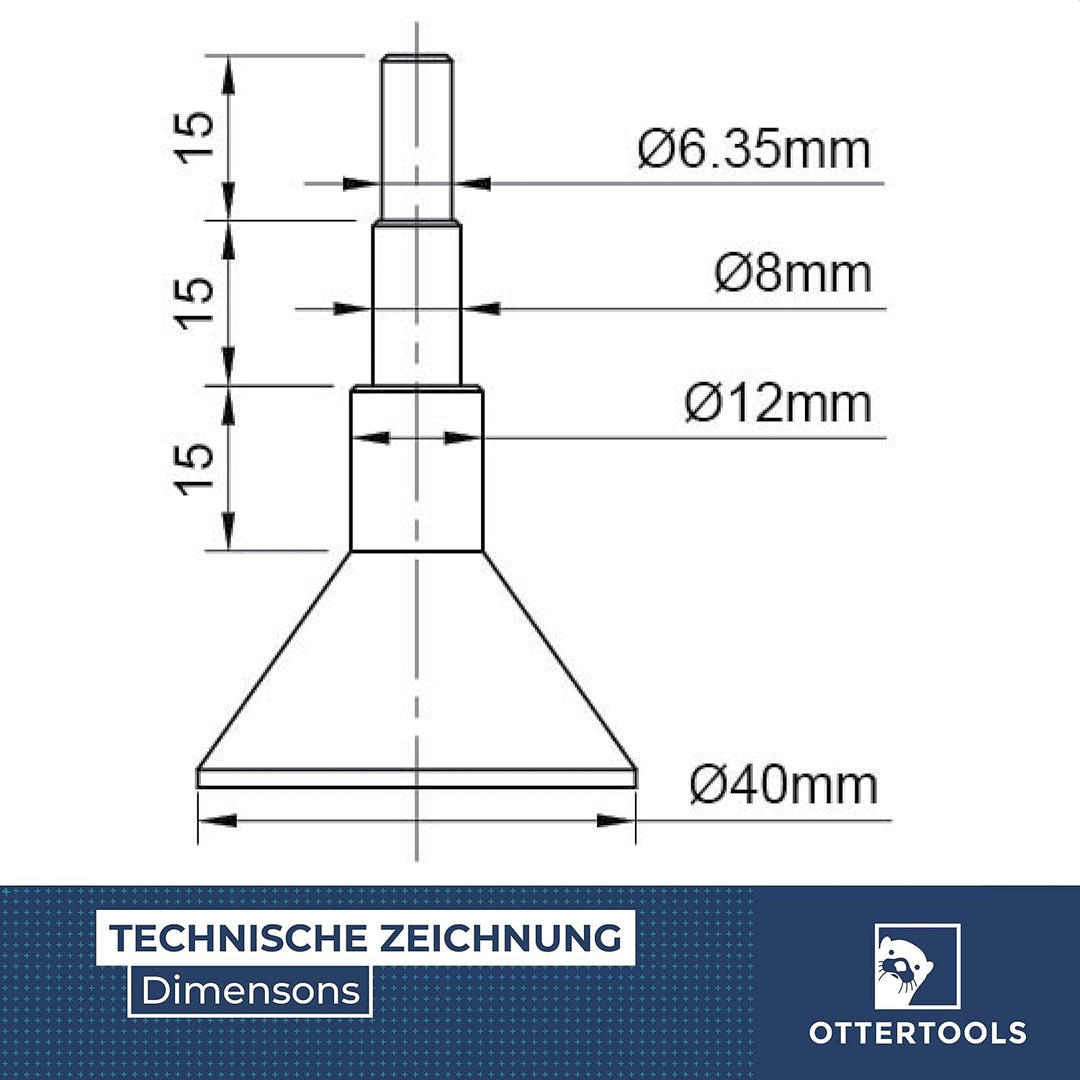 Stahl Zentrierdorn/Zentrierhilfe für Kopierringe an Oberfräsen 40 mm - ZH40 Legierter Stahl 40 mm, L