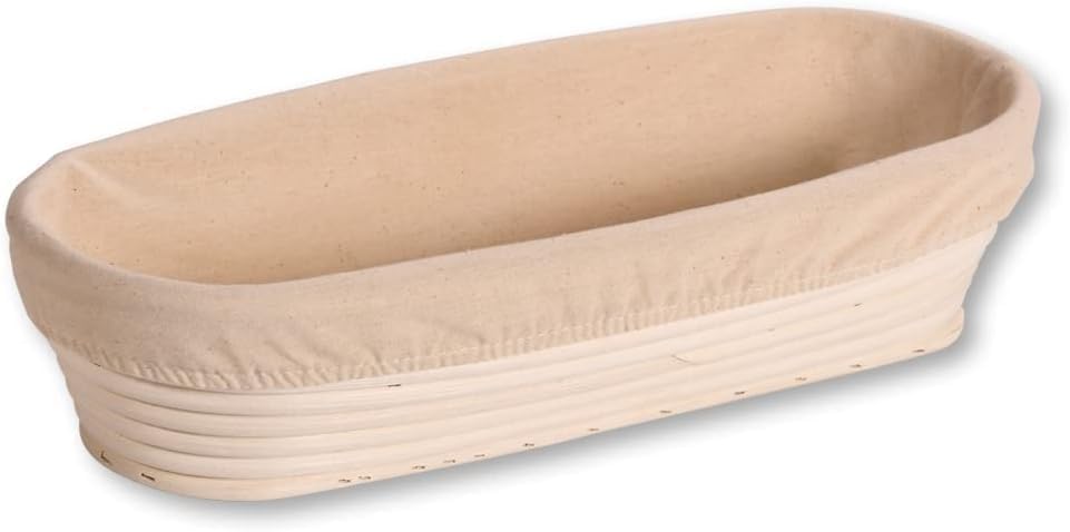 KESPER | Gärkörbchen mit Teigschaber, Material: Rattan, Textilfutter (abnehmbar), Masse: 35 x 15 x 8