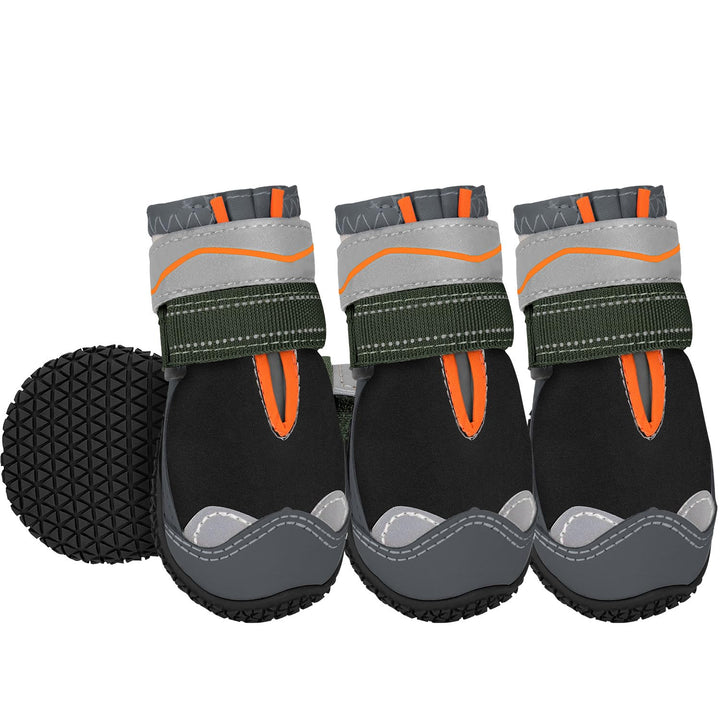 Eyein Hundeschuhe Pfotenschutz, 4 Stück Wasserabweisend Hundeschuhe mit Rutschfester Sohle und refle